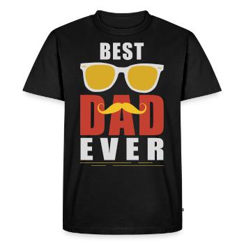 best father mustache - Men's Premium Organic T-Shirt - black - Front - Nico (187cm)