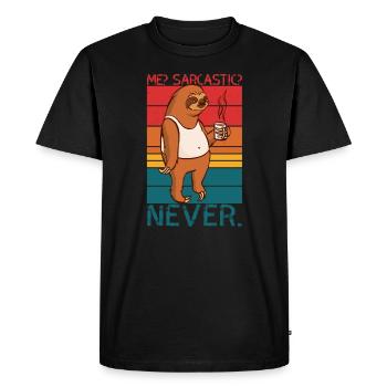Moi sarcastique jamais paresseux disant - T-shirt Premium bio Homme - noir - Devant - Nico (187cm)