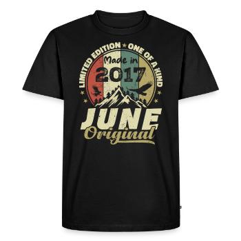 Juin 2017 Cadeau Anniversaire Juin 2017 Juin 2017 - T-shirt Premium bio Homme - noir - Devant - Nico (187cm)