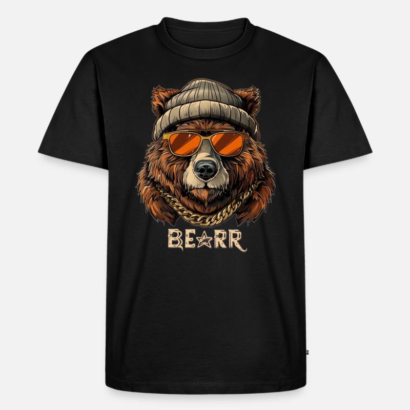 Cooler Bär - Männer Premium Bio T-Shirt - Schwarz