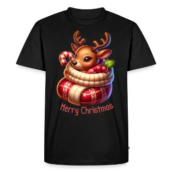 Cadeau de Saint-Nicolas Renne sucré - T-shirt Premium bio Homme - noir - Devant - Nico (187cm)