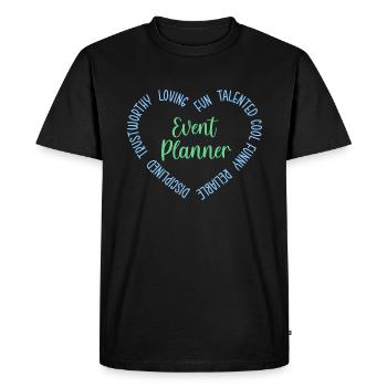Gestionnaire d’événements Gestionnaire d’événements - T-shirt Premium bio Homme - noir - Devant - Nico (187cm)