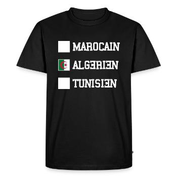 Algérien Marocain Tunisien Je Suis Algérien - T-shirt Premium bio Homme - noir - Devant - Nico (187cm)