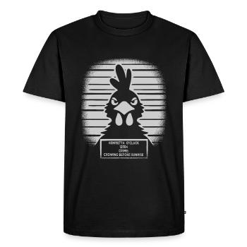 Chicken mugshot - Men's Premium Organic T-Shirt - black - Front - Nico (187cm)
