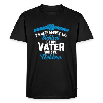 Gift for father two daughters - Men's Premium Organic T-Shirt - black - Front - Nico (187cm)