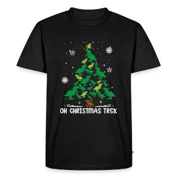 Dinosaur Christmas Tree T-Rex Christmas - Men's Premium Organic T-Shirt - black - Front - Nico (187cm)