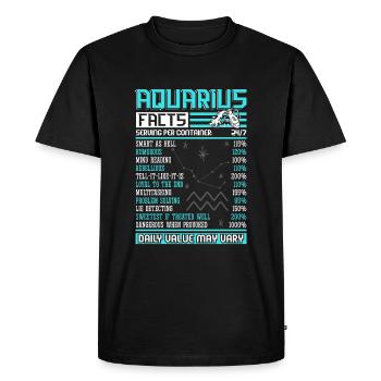 Horoscope du signe de naissance de l’astrologie du Verseau - T-shirt Premium bio Homme - noir - Devant - Nico (187cm)