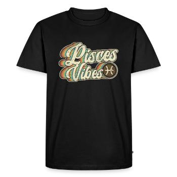 Poissons, Astrologie, Constellation, Horoscope, Zodiaque - T-shirt Premium bio Homme - noir - Devant - Nico (187cm)