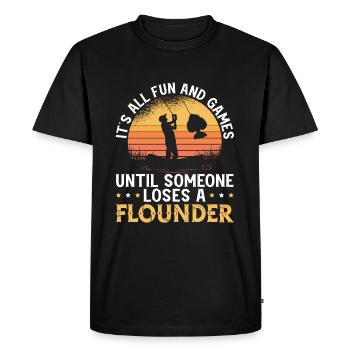 Flounder Fishing Fishing Catcher Summer Flounder - Men's Premium Organic T-Shirt - black - Front - Nico (187cm)