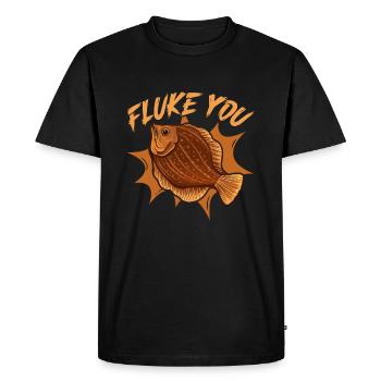 Pêche à la plie Pêche Attrapeur de pêche Plie d’été - T-shirt Premium bio Homme - noir - Devant - Nico (187cm)