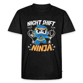Night Shift Employee Doctor Night Shift Ninja - Men's Premium Organic T-Shirt - black - Front - Nico (187cm)