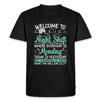 Night Shift Nurse Police Doctor - Men's Premium Organic T-Shirt - black - Front - Nico (187cm)