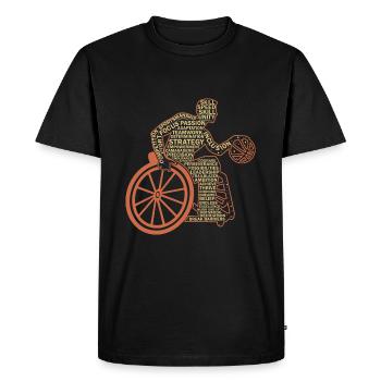 Joueur de basketball en fauteuil roulant Joueur de basketball en fauteuil roulant - T-shirt Premium bio Homme - noir - Devant - Nico (187cm)