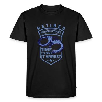 Retired Police Officer Police Retiree - Men's Premium Organic T-Shirt - black - Front - Nico (187cm)