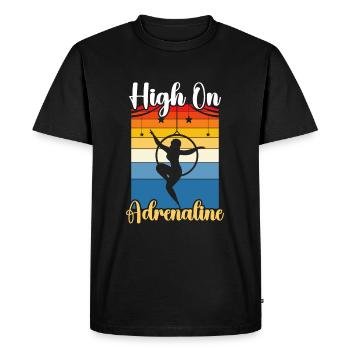 Trapéziste rétro Artiste de cirque Acrobaties - T-shirt Premium bio Homme - noir - Devant - Nico (187cm)