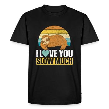 Valentine's Day Gift February 14 Cute Sloth - Men's Premium Organic T-Shirt - black - Front - Nico (187cm)