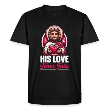 14 février Saint Valentin Église Jésus-Christ - T-shirt Premium bio Homme - noir - Devant - Nico (187cm)
