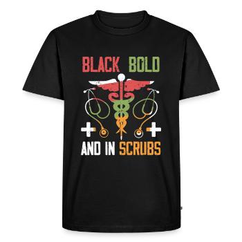Black History Black Pride Doctor Nurse - Men's Premium Organic T-Shirt - black - Front - Nico (187cm)