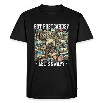 Stamp Collecting, Postcard Collector, Philately - Men's Premium Organic T-Shirt - black - Front - Nico (187cm)