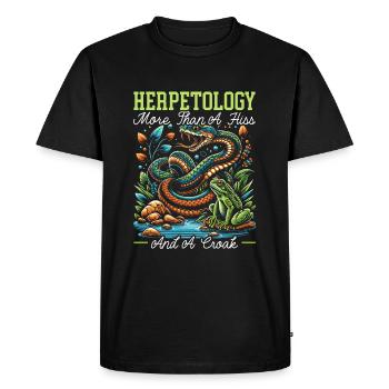 Herpétologie Reptile Amoureux Serpents Lézards - T-shirt Premium bio Homme - noir - Devant - Nico (187cm)