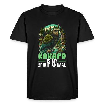 Kakapo amoureux de Nouvelle-Zélande hibou perroquet oiseau - T-shirt Premium bio Homme - noir - Devant - Nico (187cm)
