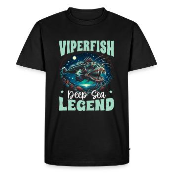 Effrayant, Mer profonde, Vipère, Pêcheur, Biologiste marin - T-shirt Premium bio Homme - noir - Devant - Nico (187cm)