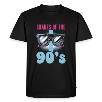 Mélomane des années 90, années 90, - T-shirt Premium bio Homme - noir - Devant - Nico (187cm)