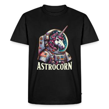 Astrocorn Astronaut Unicorn Mythical Creature - Men's Premium Organic T-Shirt - black - Front - Nico (187cm)