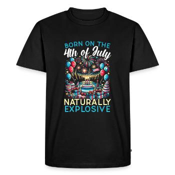 4 juillet anniversaire patriotique 4 juillet États-Unis - T-shirt Premium bio Homme - noir - Devant - Nico (187cm)