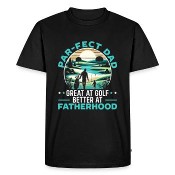 Fête des Pères Golfeurs Golfeurs Paternité - T-shirt Premium bio Homme - noir - Devant - Nico (187cm)