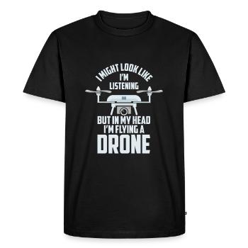 Pilote de drone - T-shirt Premium bio Homme - noir - Devant - Nico (187cm)
