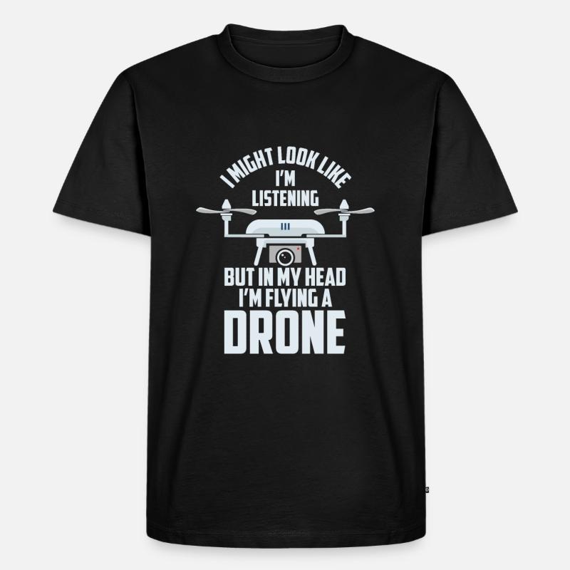 Drohnen Pilot - Männer Premium Bio T-Shirt - Schwarz