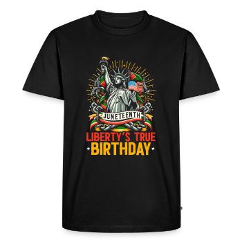 Juneteenth 1865 Freedom African American - Men's Premium Organic T-Shirt - black - Front - Nico (187cm)