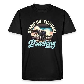 Endangered Species, Animal Lover, Elephant - Men's Premium Organic T-Shirt - black - Front - Nico (187cm)