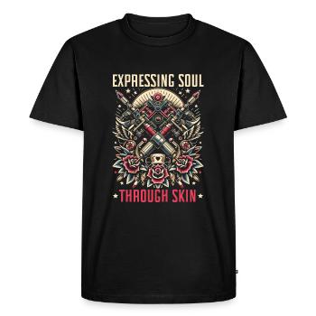 Tattoo Artist Tattooed, I Love Tattoos With - Men's Premium Organic T-Shirt - black - Front - Nico (187cm)