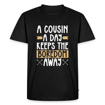 Cousin crew, best cousin ever, - Men's Premium Organic T-Shirt - black - Front - Nico (187cm)