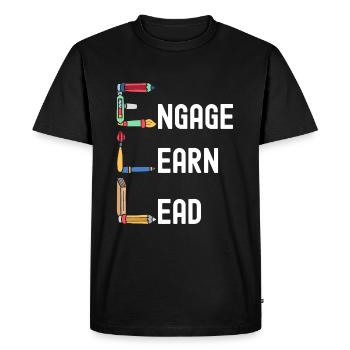 Professeurs d’anglais Cours - T-shirt Premium bio Homme - noir - Devant - Nico (187cm)