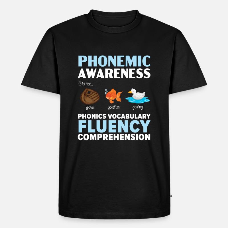 Phonics-bewusstsein, Leseverständnis, Phonics - Männer Premium Bio T-Shirt - Schwarz
