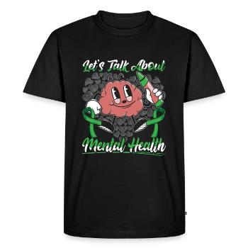 Mental Health Awareness - Men's Premium Organic T-Shirt - black - Front - Nico (187cm)