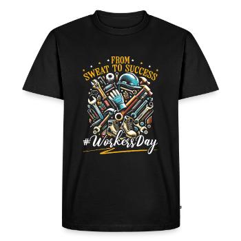 Happy Labor Holidays to International - Men's Premium Organic T-Shirt - black - Front - Nico (187cm)