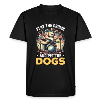 Animal drummer, percussion musician, - Men's Premium Organic T-Shirt - black - Front - Nico (187cm)