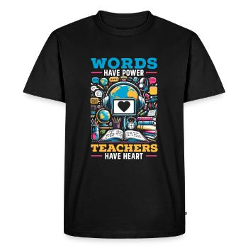 Ell-teacher teaching English learner - Men's Premium Organic T-Shirt - black - Front - Nico (187cm)