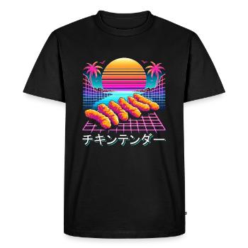 Amateur de fast-food au poulet Hähnchen - T-shirt Premium bio Homme - noir - Devant - Nico (187cm)