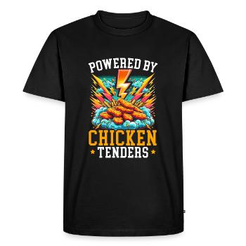 Amateur de fast-food au poulet Hähnchen - T-shirt Premium bio Homme - noir - Devant - Nico (187cm)