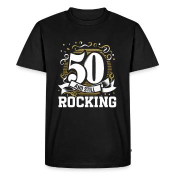 50th Birthday Party Bday Fiftieth Birthday - Men's Premium Organic T-Shirt - black - Front - Nico (187cm)