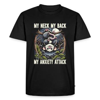 Funny possum wildlife animal lover garbage cat - Men's Premium Organic T-Shirt - black - Front - Nico (187cm)