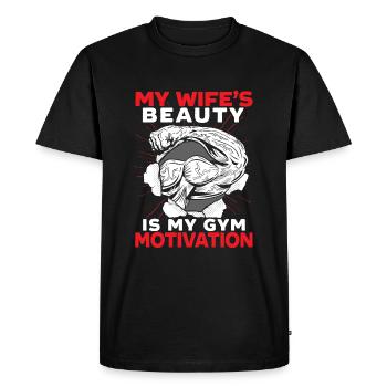 Drôle De Mari, Motivation, Bodybuilder, Rire, - T-shirt Premium bio Homme - noir - Devant - Nico (187cm)