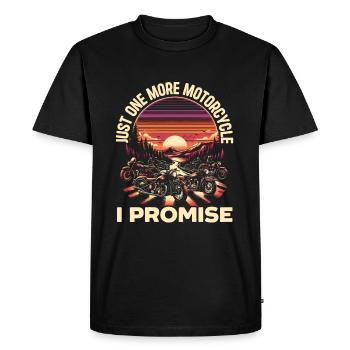 Drôle d’amoureux de la moto conduisant une moto. - T-shirt Premium bio Homme - noir - Devant - Nico (187cm)