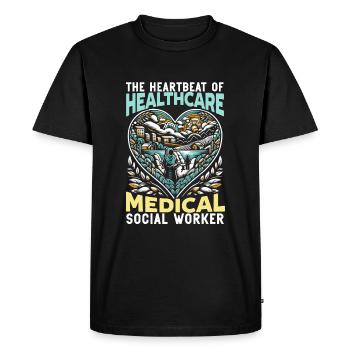 Travailleur social Profession Professionnel Social - T-shirt Premium bio Homme - noir - Devant - Nico (187cm)