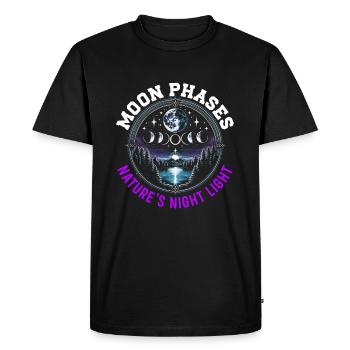 Phases de la Lune Symbole Astronomie Astrologie Pleine Lune - T-shirt Premium bio Homme - noir - Devant - Nico (187cm)